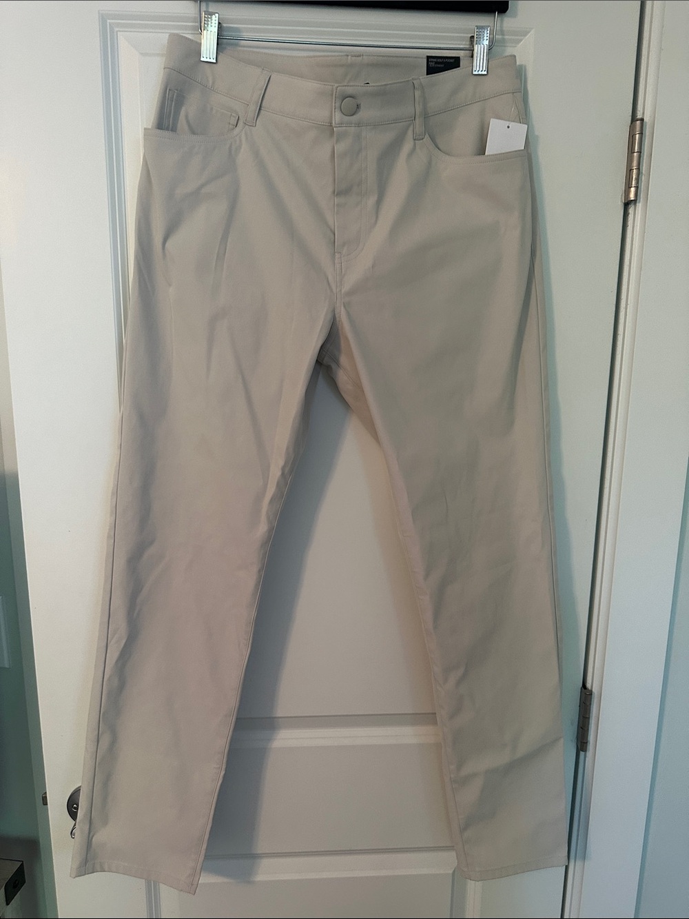 Men's Khaki Stretch Straight-Leg Golf Pants